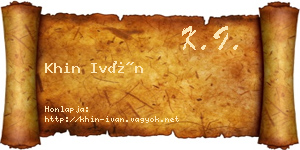 Khin Iván névjegykártya