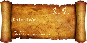 Khin Iván névjegykártya